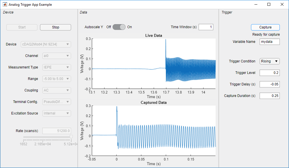 Create an App for Analog Triggered Data Acquisition