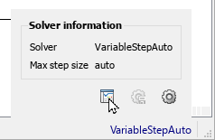 The Solver information menu has the pointer paused on the button that opens the Solver Profiler.