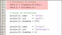 This short video covers the difference between a "structure of arrays" and an "array of structures".